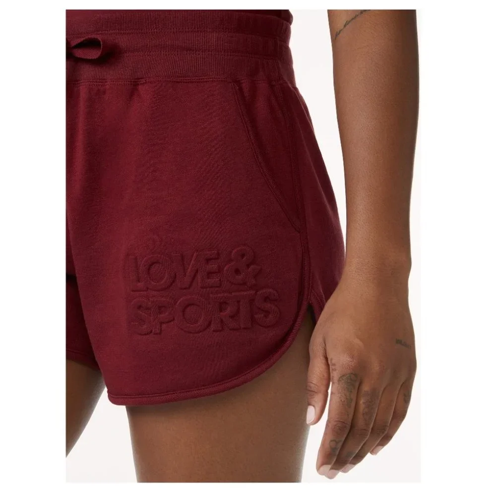 NWT Love & Sports Women's Embossed Logo Lounge Shorts